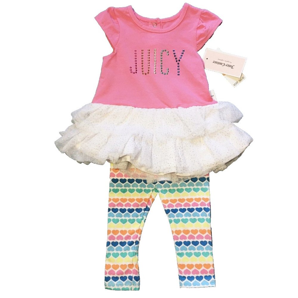 Tutu Rainbow Outfit with Leggings Pink Size 12m by Juicy Couture
